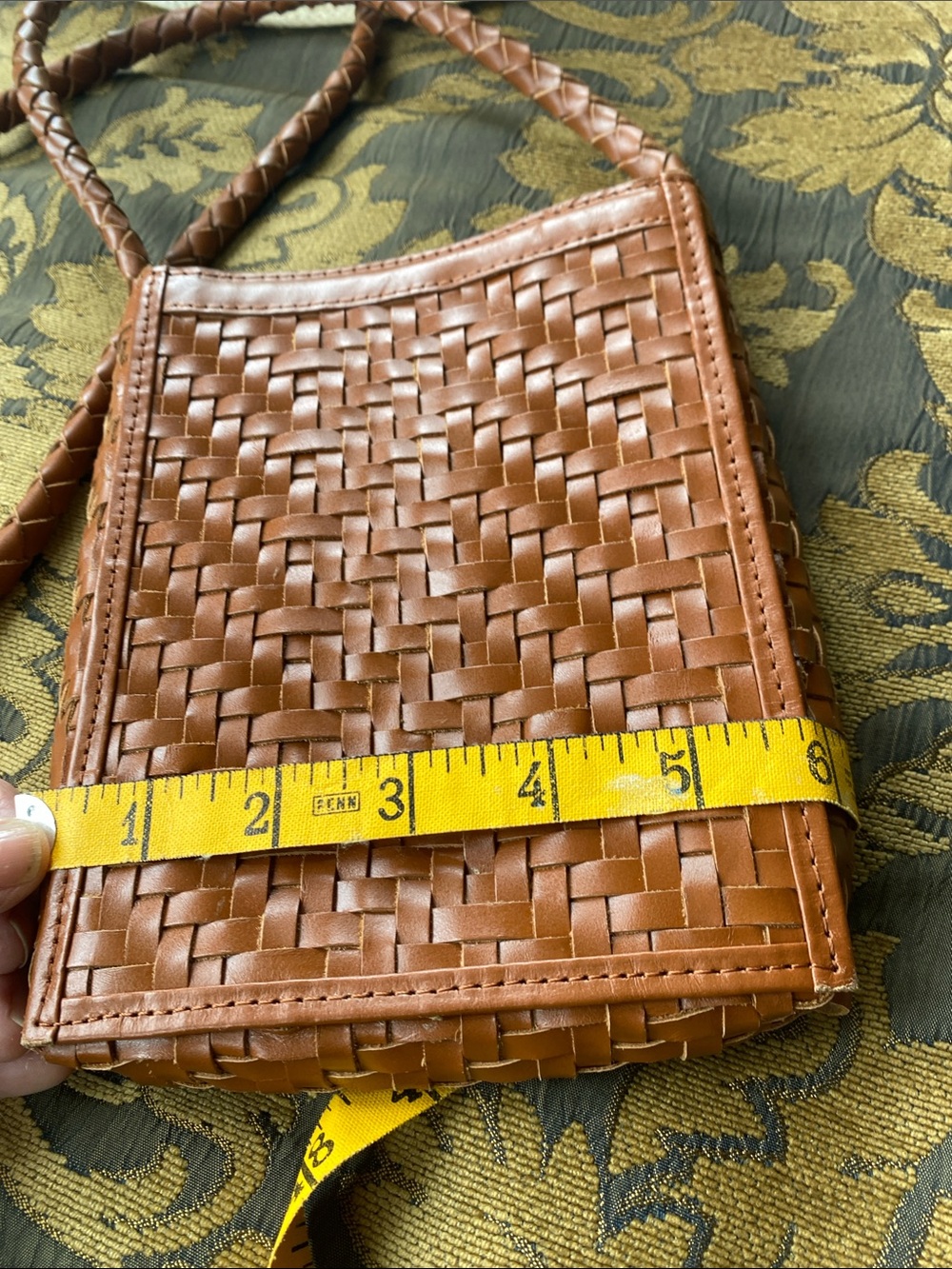 Bembien Porta Woven Leather Crossbody Bag - Sienna - Picture 5 of 6